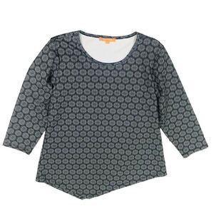 NWOT Pippa Blair Geometric Print Asymmetric Top Shirt Sz M